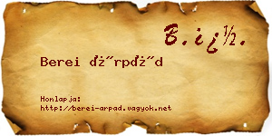 Berei Árpád névjegykártya